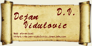 Dejan Vidulović vizit kartica